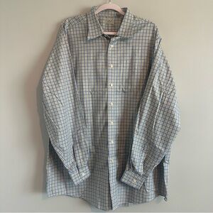 L.L. Bean Men's Blue & Yellow Plaid Shirt, Size XLT, Business Casual, Work Shir